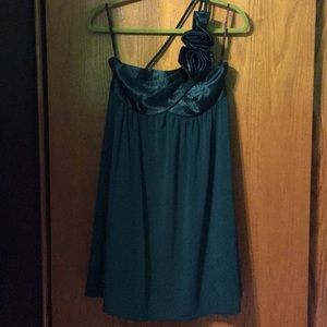 Jessica McClintock one shoulder babydoll dress